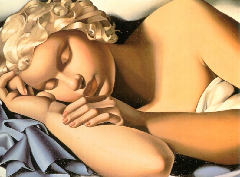 Girl Sleeping painting - Tamara de Lempicka Girl Sleeping art painting